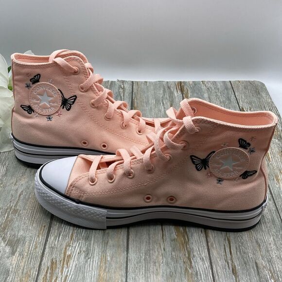 Converse Chuck Taylor All Star Butterflies Hightop Sneaker Shoes Size 7.5 - Picture 8 of 10